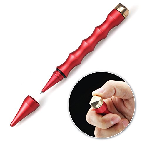 Ztylus Gadget Addix 3 in 1 RATTLE PEN: Black Ink Writing Pen, Fidget Spinner End Cap, Pressure Tip, Ergonomic Grip (Aluminium Red)