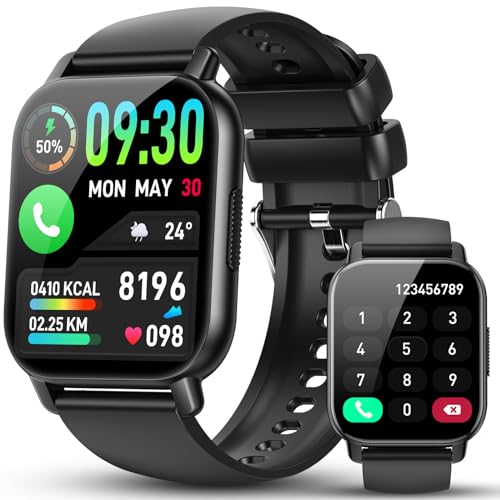 WeurGhy Smartwatch for Men and Women, Make and Answer Calls, 1.85 Inches Smartwatch with SpO2 Heart Rate Monitor Pedometer, 112 Sports Modes, Waterproof IP68 Smart Watch for Android iOS