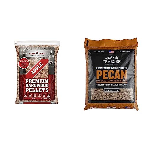 Camp Chef Orchard Apple BBQ Pellets, 20 lb. Bag & Traeger Grills Pecan