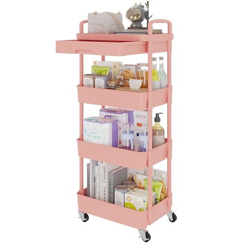Calmootey 4-Tier Rolling Utility Cart