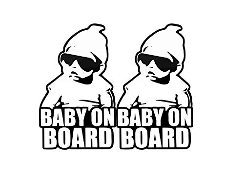 A&B Traders Baby car Sticker Baby on Board Sticker - Funny Baby car Decal Hangover Baby Decal - Baby Boy Car Bumper Sticker for car/Truck/Laptop/SUV/Van etc (2 Pack)