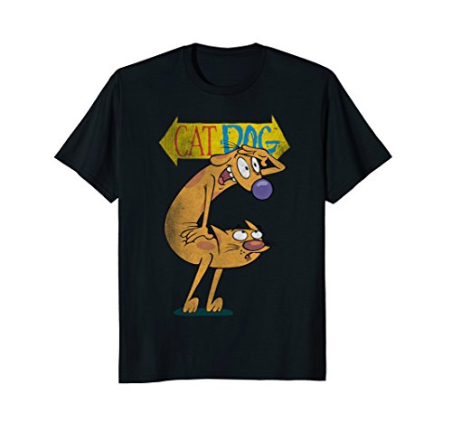 Nickelodeonmens Classic Nickelodeon CatDog Character Logo T Shirt, Black, Small USOEKO-TEX STANDARD 100