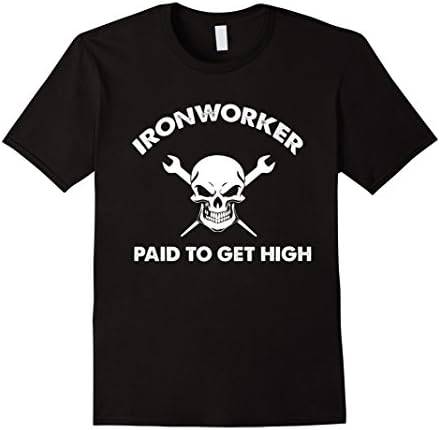 Men's ironworker shirt- paid to get high ironworker t-shirt 2XL Black