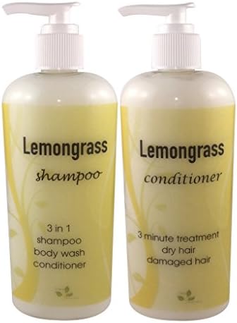Lemongrass Natural Shampoo Conditioner 8 oz Combo No Synthetic Fragrance