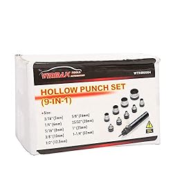 10 PC Interchangable Hollow Hole Punch Set with