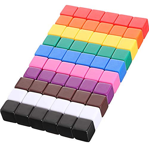 Gejoy 60 Pieces 16 mm Blank Dice Acrylic Dice Cubes Assorted Color DIY Cubes for Board Games with Storage Bag(Multicolor)