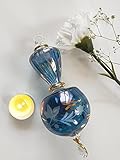 Blue ripple Glass ornament for Christmas tree