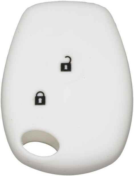BROVACS Silicone Cover Protector Case Skin Jacket fit for RENAULT DACIA 2 Button Remote Key Fob CV4350 White