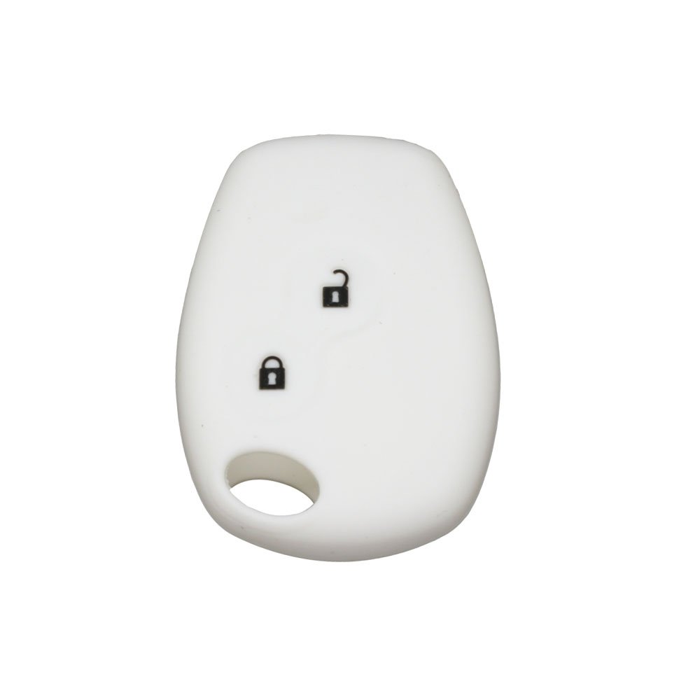 BROVACS Silicone Cover Protector Case Holder Skin Jacket Compatible with RENAULT DACIA 2 Button Remote Key Fob CV4350 White โ image 1