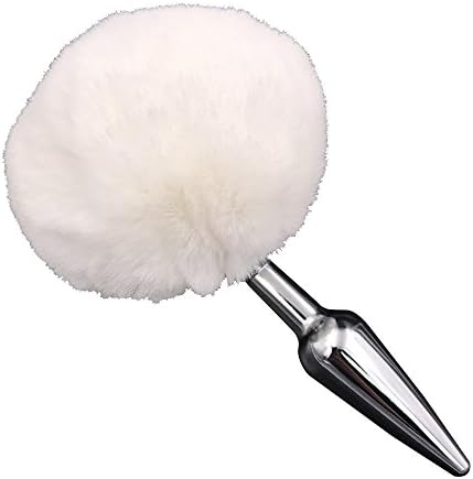 Leosi White Faux Rabbit Tail Stainless Steel Fun Plug Romance Games Play Party Toy Love Gift for High Happy (Style 7, Big Tail,Diameter:11CM/4.33IN)