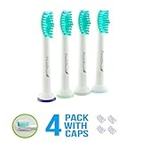 Premium Replacement Toothbrush Heads | Fits Philips Sonicare ProResults | Soft Reminder Bristles Fade When Time to Replace | 4 Pack