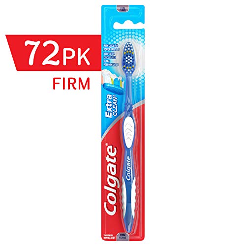 COLGATE Extra Clean Toothbrush (Case of 72), Soft Manual Toothbrush, Value Gentle Toothbrush for Good Mouth, Gums and Oral Care, Dentist Recommended (Model Number: 155677)