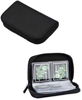 Femoden 26 Slots Case Pouch Holder for Memory Card, SD Card. Memory Card Carrying Case, Memory Card Holder (Black)