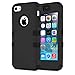 5C Case, iPhone 5C Case, BENTOBEN 3 in 1 PC+Silicone Hybrid Shockproof & Drop Resistance Anti-slip Cover for iPhone 5C , Black+Black primary