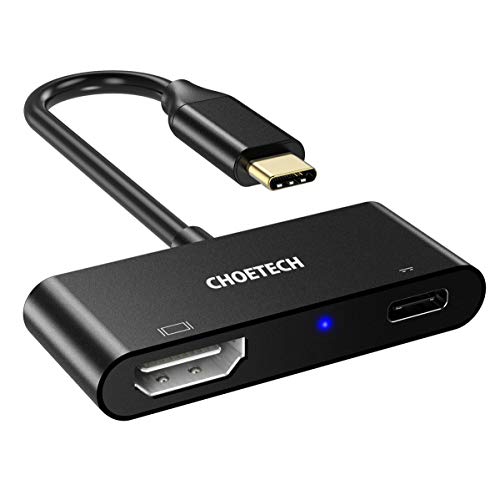 CHOETECH USB C to HDMI Adapter(4K@60hz), USB Type-C HDMI Female Adapter with 60W PD Charging Port Thunderbolt 3 Compatible with 2018 MacBook Pro/Air,iPad Pro,Surface Book 2,Dell XPS 13/15,Chromebook