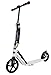 HUDORA 230 Kick Scooter for Adults, Big PU Wheels, Folding Frame, Adjustable Height, Reinforced Deck (White)