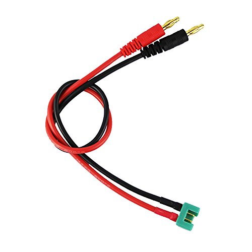 OliYin 2pcs 14AWG 14# 30cm 11.8inch MPX Female to 4mm Banana Plug MPX Plug Connector Charging Cable Wire for FPV RC(pack of 2)