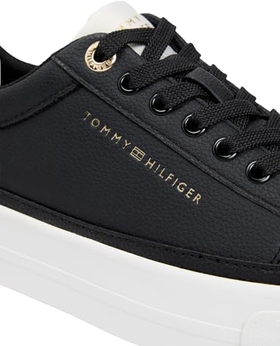 Donna Sneakers con Suola Preformata Foxing con Lacci, Nero (Black/Ancient White), 39