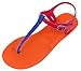 Soda IAN Colorblock Jelly Thong Slingback Flat Sandal