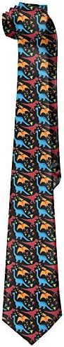 Dinosaur Colorful Life Men's Tie Long Necktie Skinny Neckwear Silk