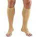 Truform Short Length 20-30 mmHg Compression Stocking for Men and Women, Reduced Length, Open Toe, Beige, X-Large