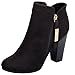 Breckelle's Women's Closed Toe Zipper Stacked Chunky Heel Bootie