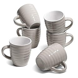 Comsaf-6-pezzi-Tazze-da-Caffe-in-Porcellana-450ml-Tazze-Colazione-Grande-con-Manico-Tazza-per-Microonde-e-Lavastoviglie-Set-di-Mug-da-Caffe-per-te-Fiocchi-davena-Latte-CerealiGrigio