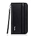Waterproof & Fireproof Passport Holder RFID Travel Wallet Tickets Itinerary Document Organizer with Zipper/Strap for Woman & Man & Family Fit 5 Passports