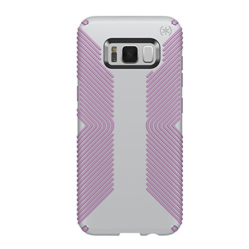 SpeckProducts Presidio Grip Cell Phone Case for Samsung Galaxy S8 Plus - Dolphin Grey/Bellflower Purple