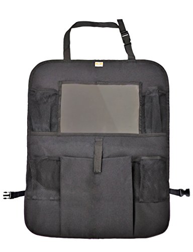 Zohzo Car Back Seat Organizer With Tablet Holder - Touch Screen Pocket for Android & iOS Tablets up to 10.5" - Multipurpose Use as Auto Seat Back Protector, Kick Mat, Car Organizer - Thumbnail 7