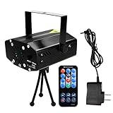 Winkeyes Mini Stage Lighting Laser Lights Led Projector Mini Auto Flash RG Led Stage Lights with Remote Control for Disco/Wedding/Birthday/Family Party/Clubs (Black)