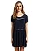 ROMWE Women's Solid Cute Short Sleeve Shift Swing Short Dress