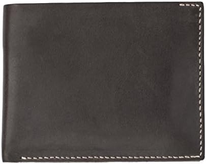 Wombat Men’s Rugged Thick Dark Brown Leather Wallet Bifold