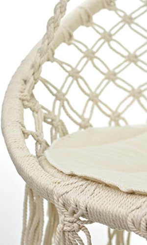 80cm Schaukel Hängesessel Ethno Look Garten Outdoor Hängematte Sitzfläche 60cm inkl. Kissen. – Bild 2