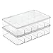 mDesign Plastic Stackable Divided Battery Storage Organizer Box Bin with Hinged Lid for AA, AAA, C, 9 Volt Sizes - Great Storage for Kitchens, Home Offices, and Utility Rooms - 5 Compartments - Clear