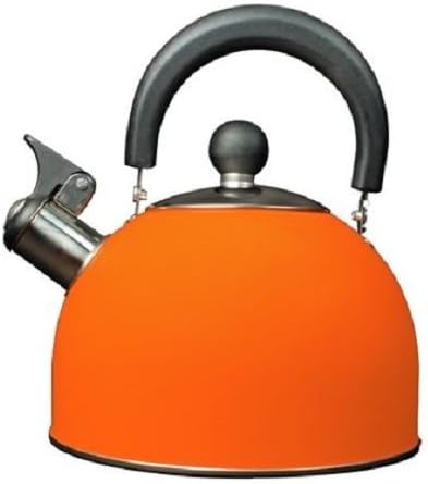 Unibos Stainless Steel Orange Camping Kettle With Folding Handle New