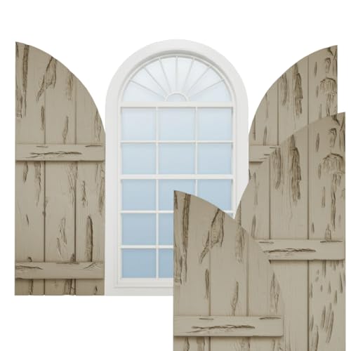 Ekena Millwork 22"W x 38"H (16" Low Side) Timberthane Pecky Cypress Four Board…