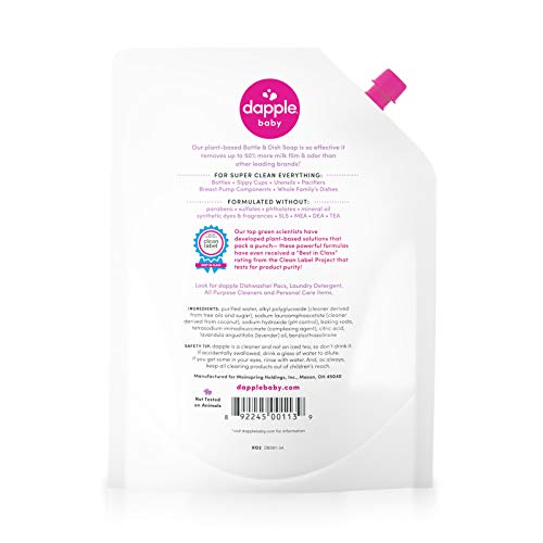 DAPPLE: REFILL PACK: BABY BOTTLE AND DISH LIQUID, LAVENDER 34 OZ