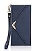 Galaxy S7 Wallet Case, Crosspace Samsung S7 Envelope Flip Handbag Shell Women Wallet PU Leather Magnetic Folio Cover Cases with Credit Card ID Holders Wrist Strap for Samsung Galaxy S7 5.1"-Blue