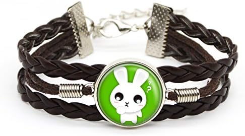 Animal Bunny Bracelet Wild Rabbit Jewelry Custom Brown Leather Bracelet Infinite Friendship Gift