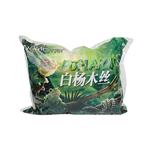 AUOKER Reptile Bedding, Prime Poplar Reptile Substrate Fiber, Reptile Amphibian Habitat Decor, Mulch Reptile Terrarium Bedding for Snakes Lizards Hamster Rabbit Tortoises - 380g