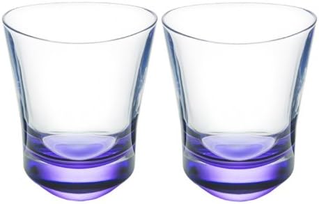 ORREFORS CRYSTAL KARIM RASHID TRE Double old fashioned violet pair