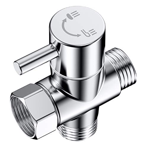 CACASO 100% Solid Brass Shower Arm Diverter,G 1/2 3 Way Shower Diverter valve For Hand Held Showerhead and Fixed Spray Head Diverter Polished Chrome - Thumbnail 7