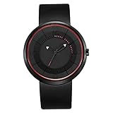 Break Men's Unique Luxury Creative Geek Cool Quartz Unisex Rubber Strap Fashion Casual Sport Wrist watch