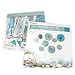 RiscaWin Set for Decoration Paper Fan,Tissue Paper Pom Poms ,Paper Lanterns,Honeycomb Balls (Set of 9) Blue