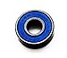 Abec-7 Skateboard Bearings w/ Heavy Duty Metal Spacer and Super Titanium Skateboard Bearings (black/ blue)