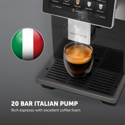 Polaris PACM 2081AC Smart Hot & Cold Coffee Machine, 40 One-Touch Programs, Built-In Grinder, Wi-Fi App Control, Profi-Cream Frothing, 6 User Profiles, Coffee To Go Thermos Included
