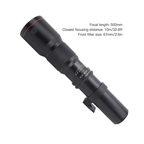 Mavis Laven Kameraobjektiv Tragbares 500-mm-F8-F32-Super-Teleobjektiv Manuelle Fokussierung für T2-Mount-Prime-Objektiv… – Bild 5