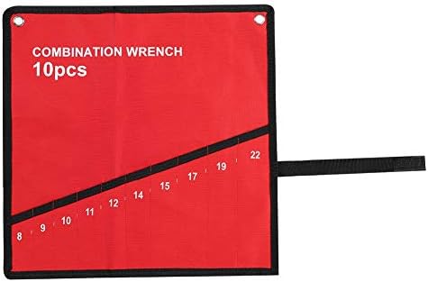 FTVOGUE Red Roll Up Tool Bag Wrench Spanner Screwdriver Pliers Storage 10