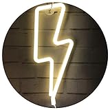 Lightning Bolt Neon Signs,Creative LED Lightning Decor Light Neon Sign,Wall Decor for Home,Birthday Party,Kids Room, Living Room,Wedding Party Decor (Warm White)